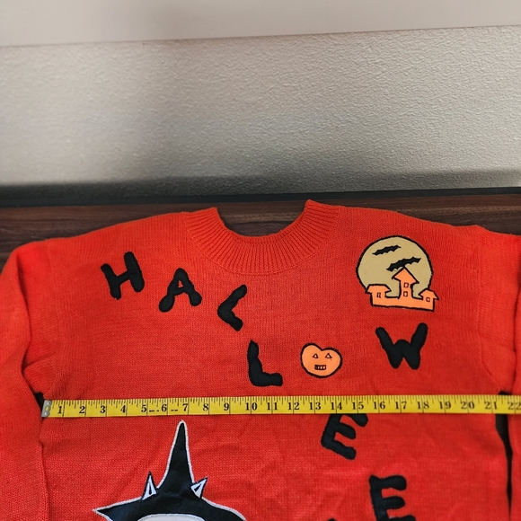 NWT Vintage Shenanigans Halloween Pumpkin Embroidered Sweater - Picture 8 of 9